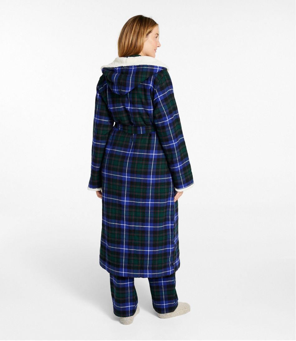 Women's Scotch Plaid Flannel Robe, Sherpa-Lined Long | L.L.Bean