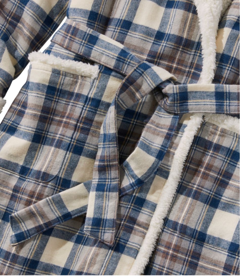 Women's Scotch Plaid Flannel Robe, Sherpa-Lined Long | L.L.Bean