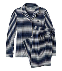 Women's Super-Soft Shrink-Free Button Front Pajama Set, Stripe | L.L.Bean