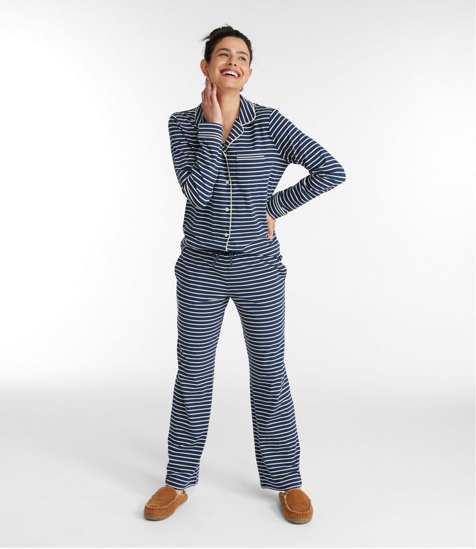 Women's Super-Soft Shrink-Free Button Front Pajama Set, Stripe | L.L.Bean