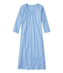Women's Supima Cotton Nightgown, V-Neck Three-Quarter-Sleeve | L.L.Bean