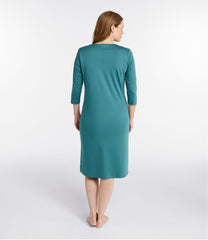 Women's Supima Cotton Nightgown, V-Neck Three-Quarter-Sleeve | L.L.Bean