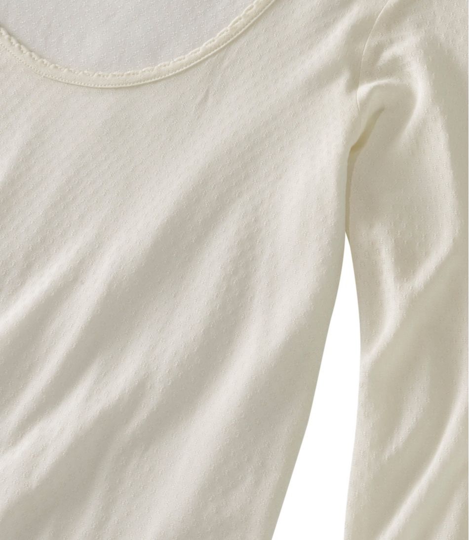 Women's Silk Pointelle, Long-Sleeve Scoopneck | L.L.Bean