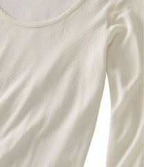 Women's Silk Pointelle, Long-Sleeve Scoopneck | L.L.Bean