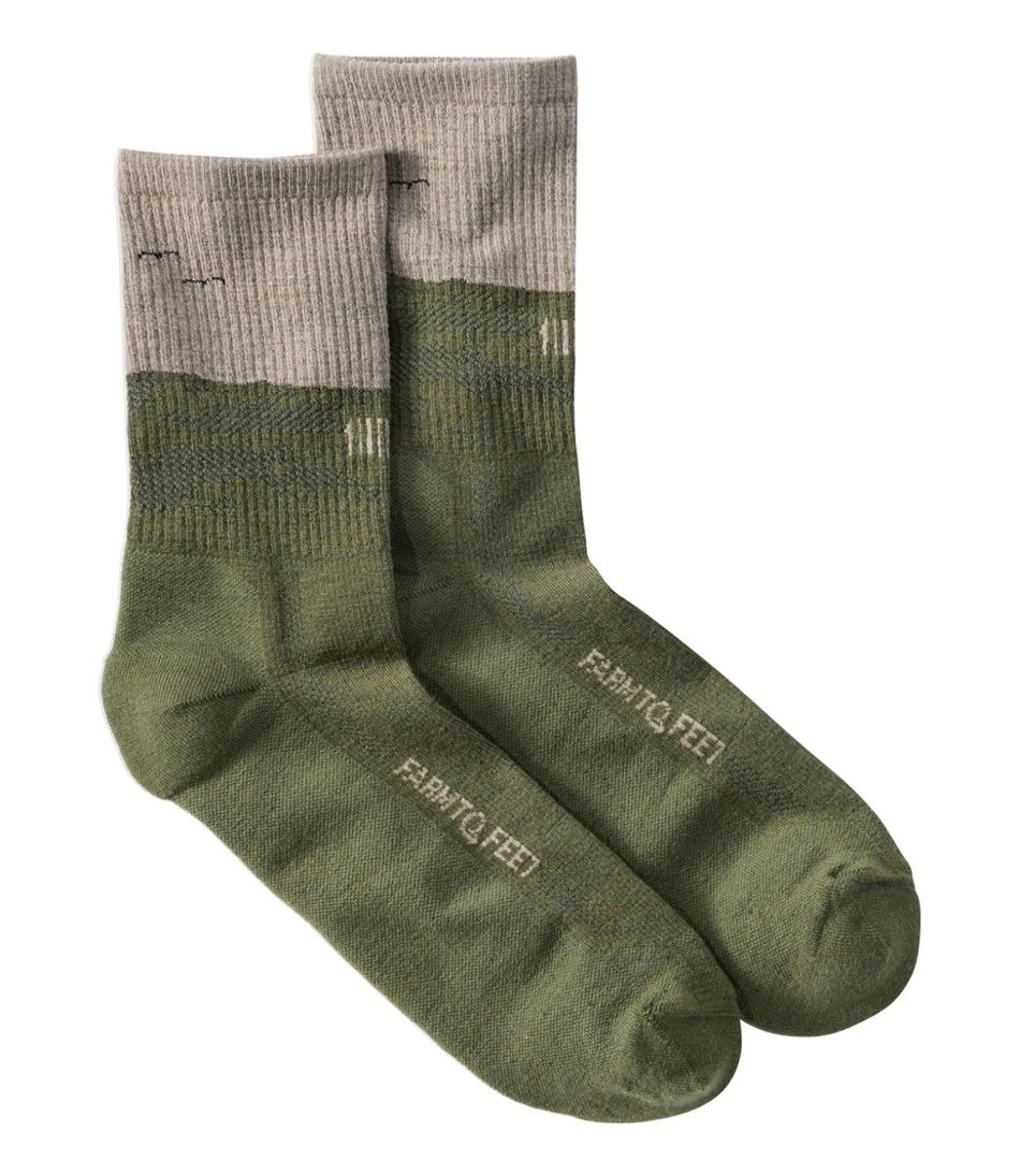 Adults' Farm to Feet Portland West Quoddy Lighthouse Light Cushion 3/4 Crew Socks | L.L.Bean
