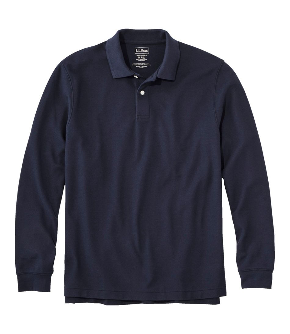 Men's Premium Double L® Polo, Long-Sleeve Without Pocket | L.L.Bean