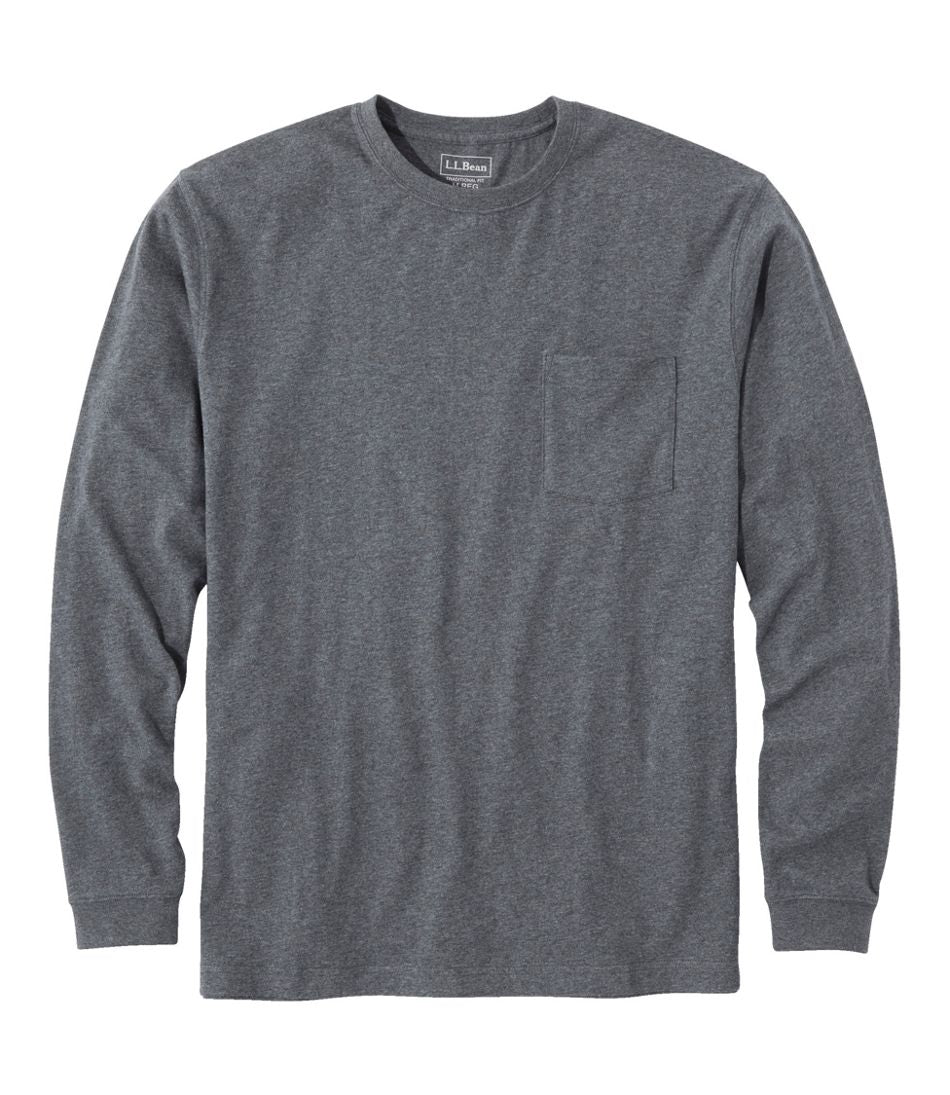Men's Carefree Unshrinkable Tee with Pocket, Traditional Fit, Long-Sleeve | L.L.Bean