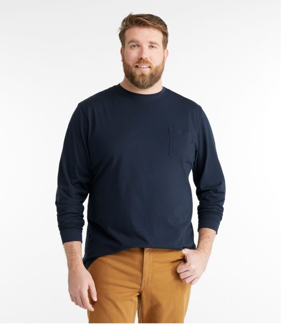 Men's Carefree Unshrinkable Tee with Pocket, Traditional Fit, Long-Sleeve | L.L.Bean