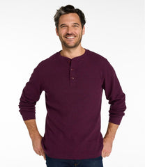 Men's Unshrinkable Mini-Waffle Henley, Long-Sleeve Traditional Fit | L.L.Bean