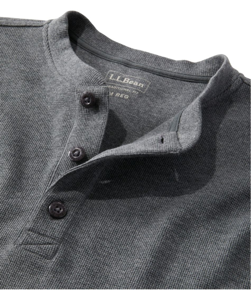 Men's Unshrinkable Mini-Waffle Henley, Long-Sleeve Traditional Fit | L.L.Bean