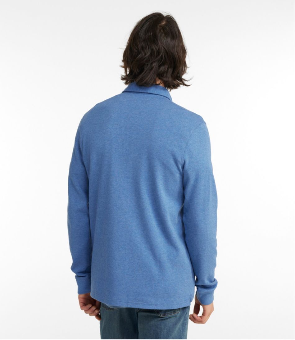 Men's Washed Cotton Double-Knit Polo, Long-Sleeve | L.L.Bean
