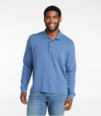 Men's Washed Cotton Double-Knit Polo, Long-Sleeve | L.L.Bean