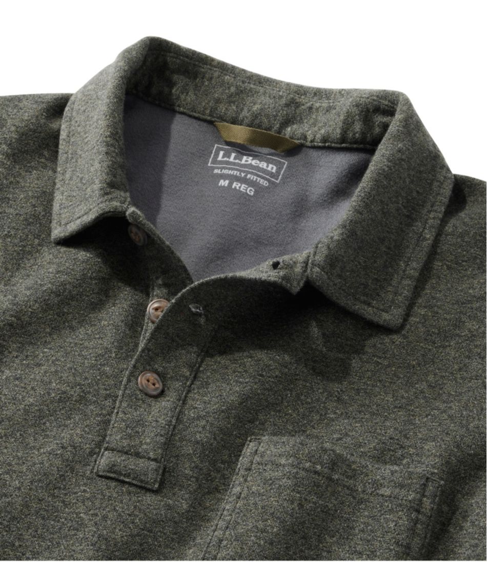 Men's Washed Cotton Double-Knit Polo, Long-Sleeve | L.L.Bean