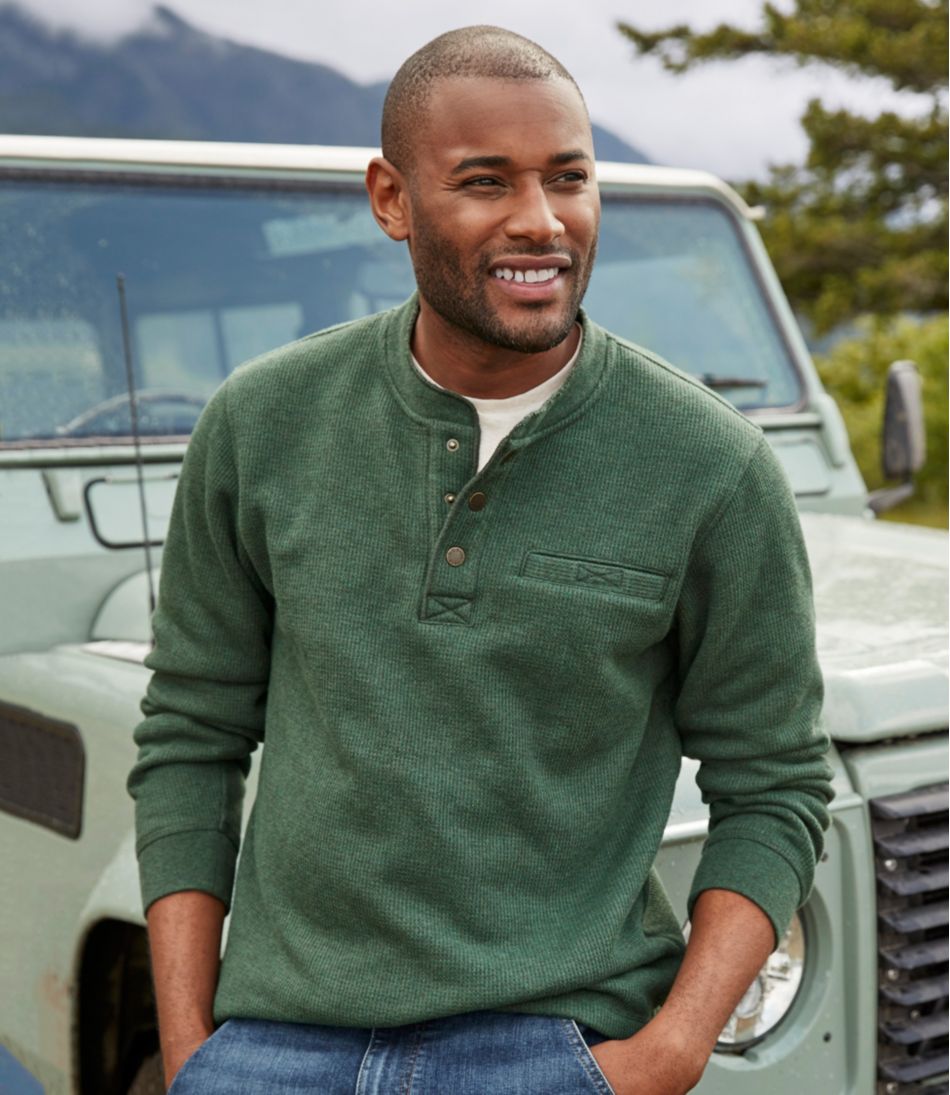 Men's Katahdin Iron Works® Bonded Waffle Fleece Henley | L.L.Bean