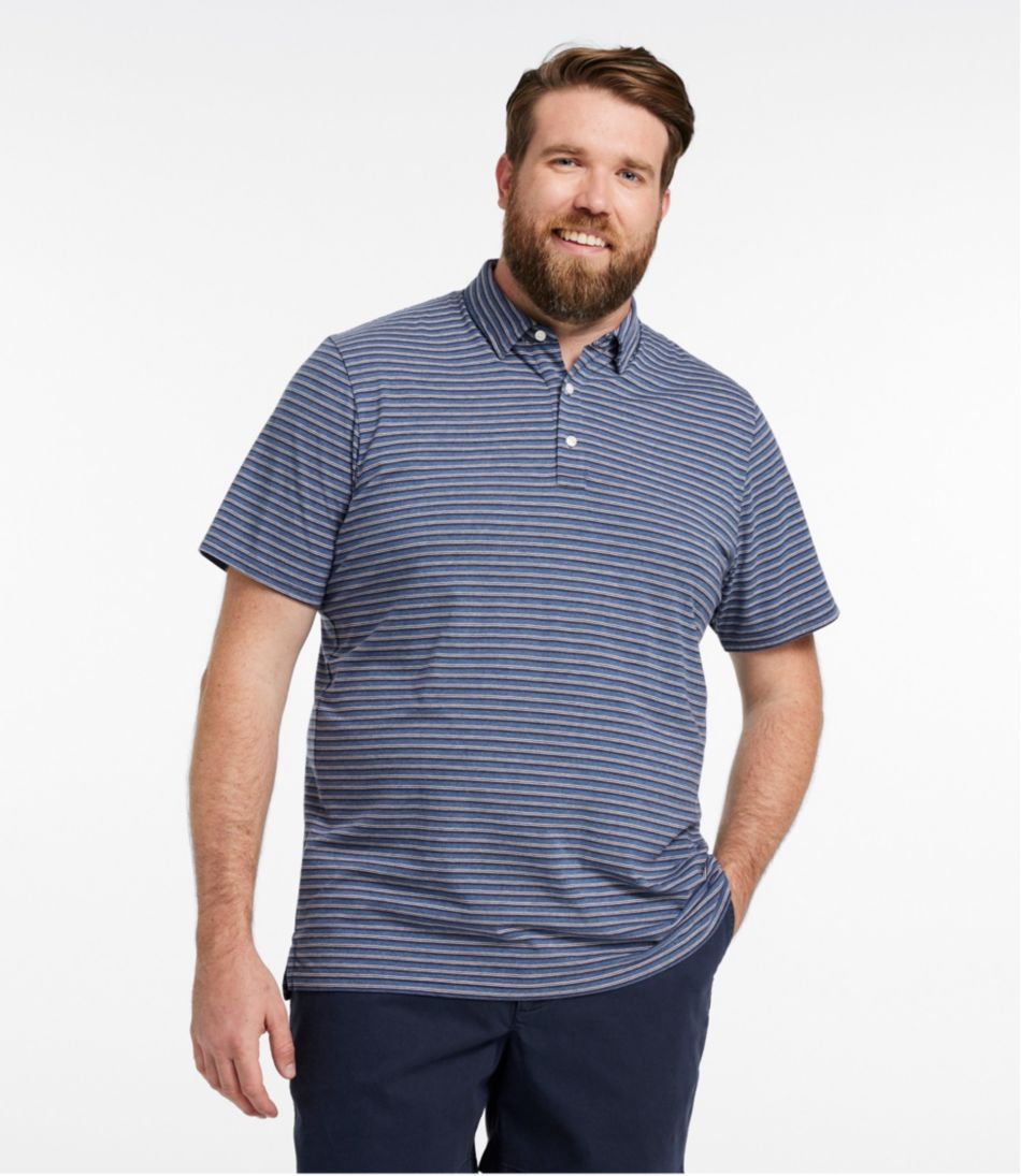 Men's Comfort Stretch Performance® Pima Polo, Short-Sleeve, Stripe | L.L.Bean