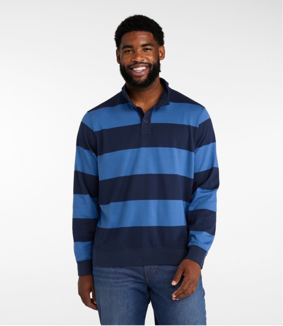 Men's Bean's Vintage Soft Rugby, Mockneck, Stripe | L.L.Bean