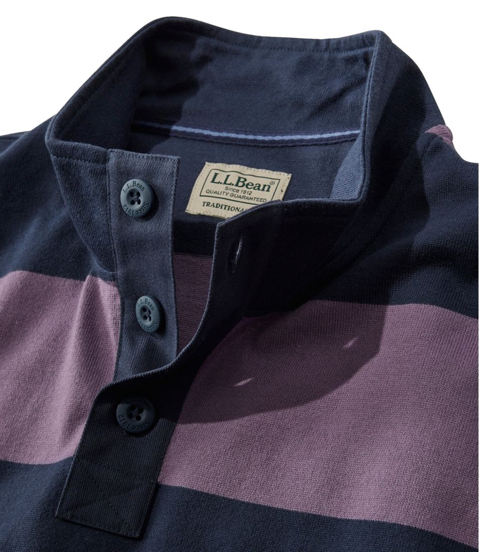 Men's Bean's Vintage Soft Rugby, Mockneck, Stripe | L.L.Bean