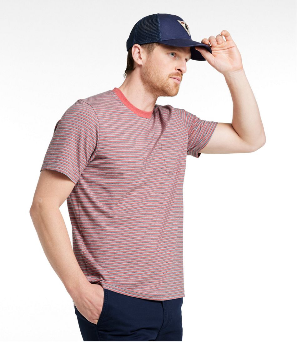 Men's Comfort Stretch Performance® Pima Pocket Tee, Short-Sleeve, Stripe | L.L.Bean
