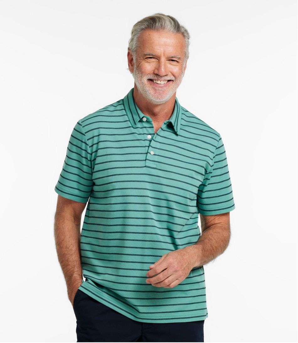 Men's Comfort Stretch Performance® Polo, Short-Sleeve, Slightly Fitted, Stripe | L.L.Bean
