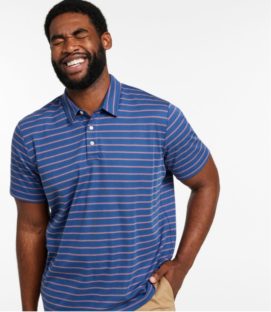 Men's Comfort Stretch Performance® Polo, Short-Sleeve, Slightly Fitted, Stripe | L.L.Bean