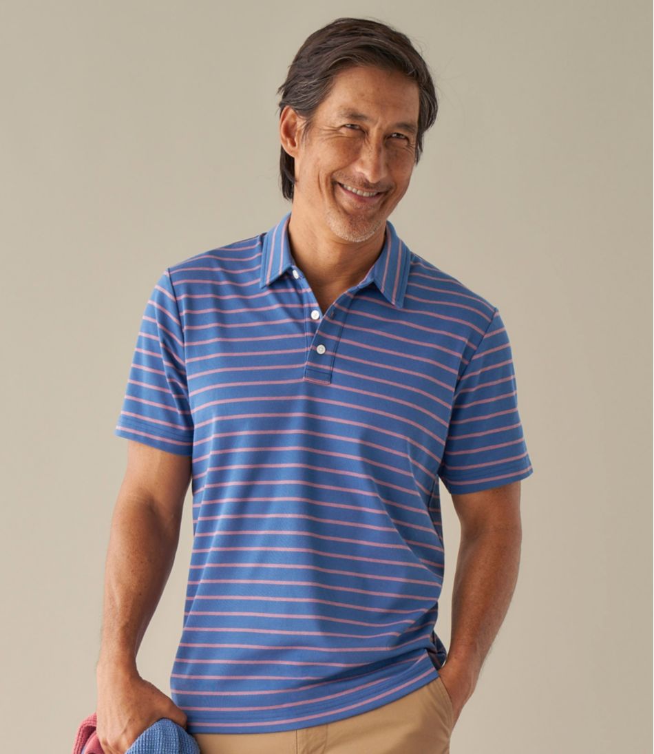 Men's Comfort Stretch Performance® Polo, Short-Sleeve, Slightly Fitted, Stripe | L.L.Bean