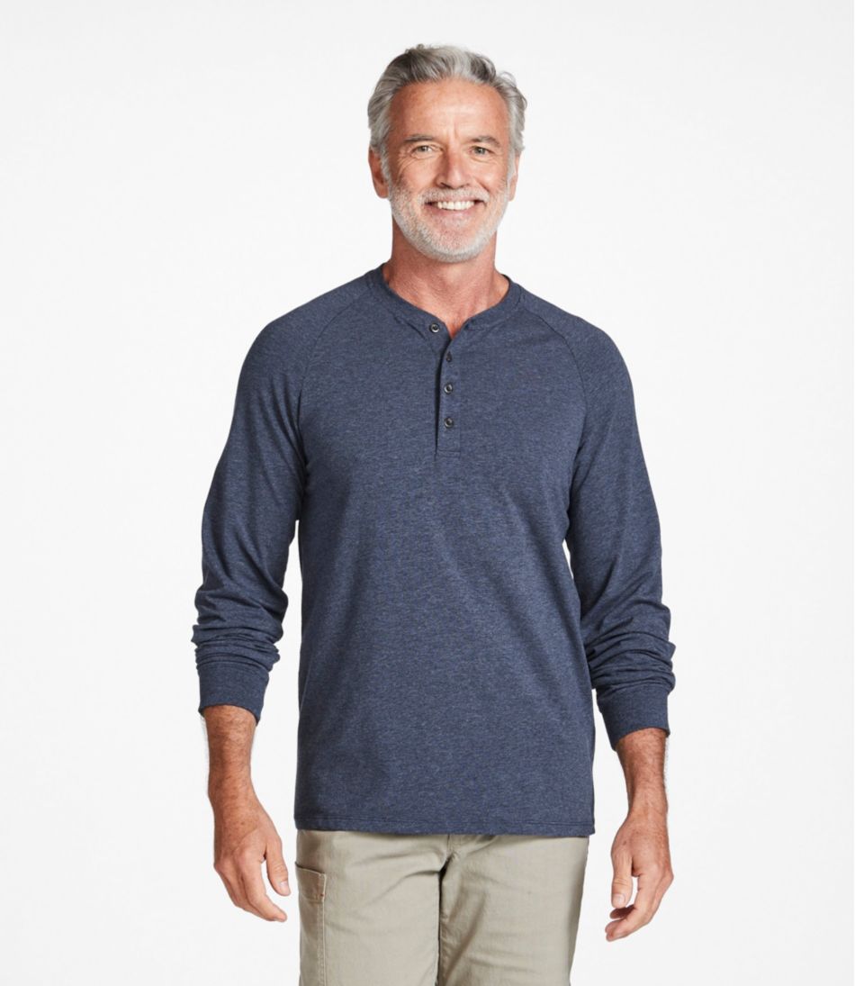 Men's Comfort Stretch Pima Tee Shirt, Long-Sleeve Henley | L.L.Bean