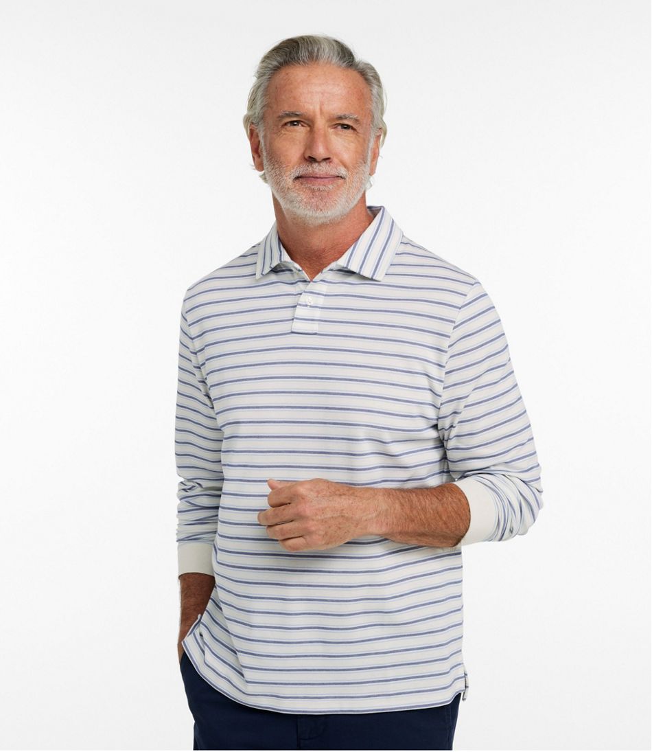 Men's Comfort Stretch Performance® Polo, Long-Sleeve, Stripe | L.L.Bean