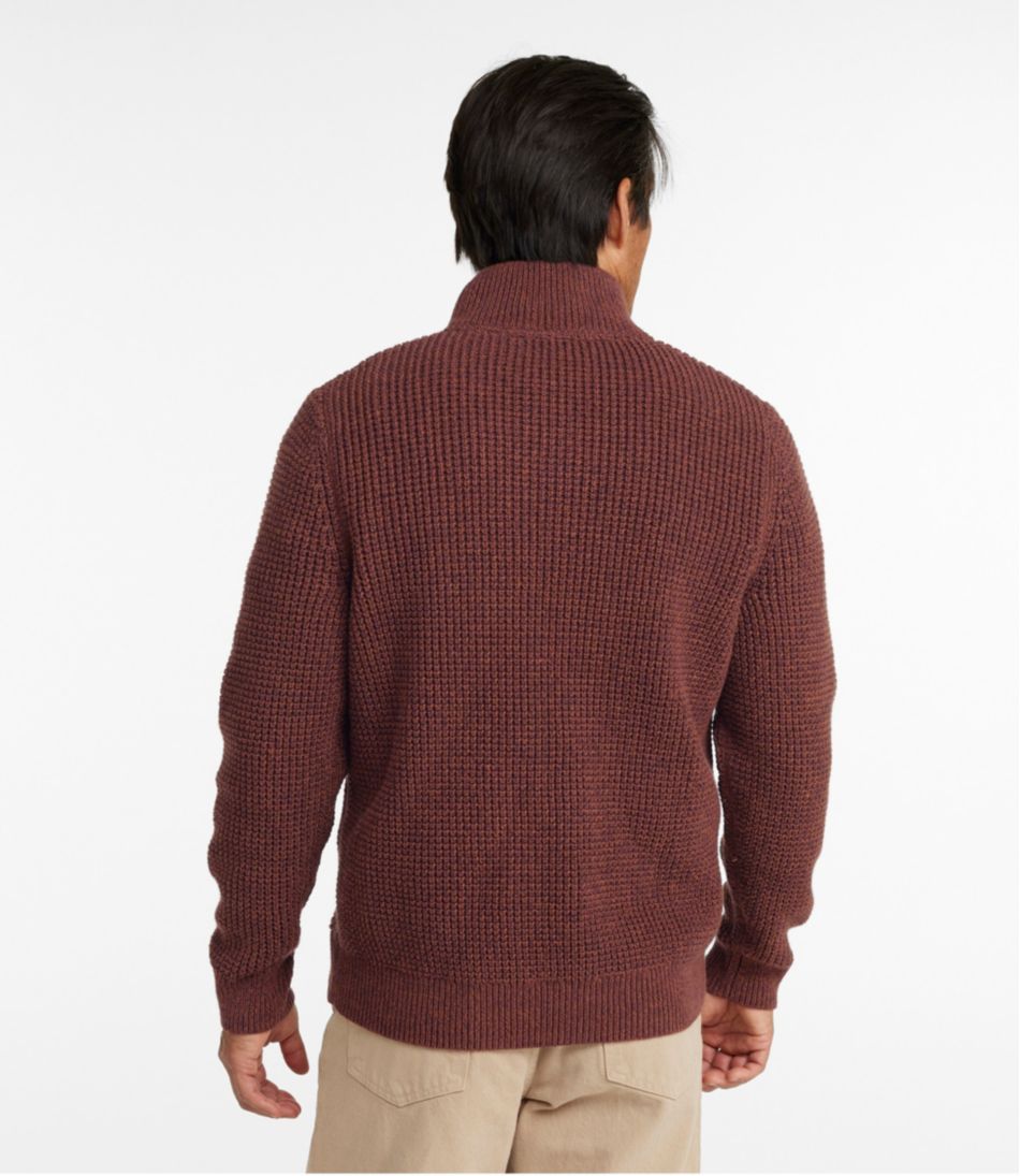 Men's Organic Cotton Waffle Sweater, Quarter Zip | L.L.Bean