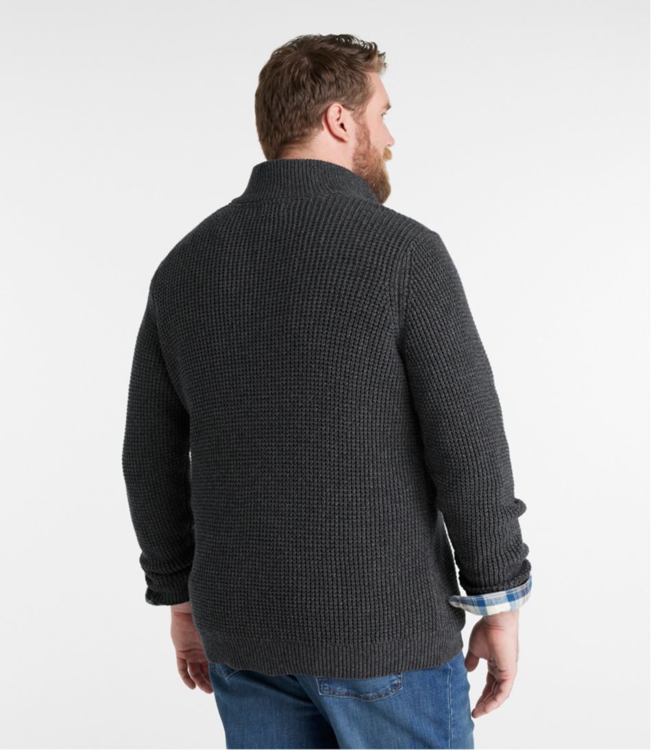 Men's Organic Cotton Waffle Sweater, Quarter Zip | L.L.Bean