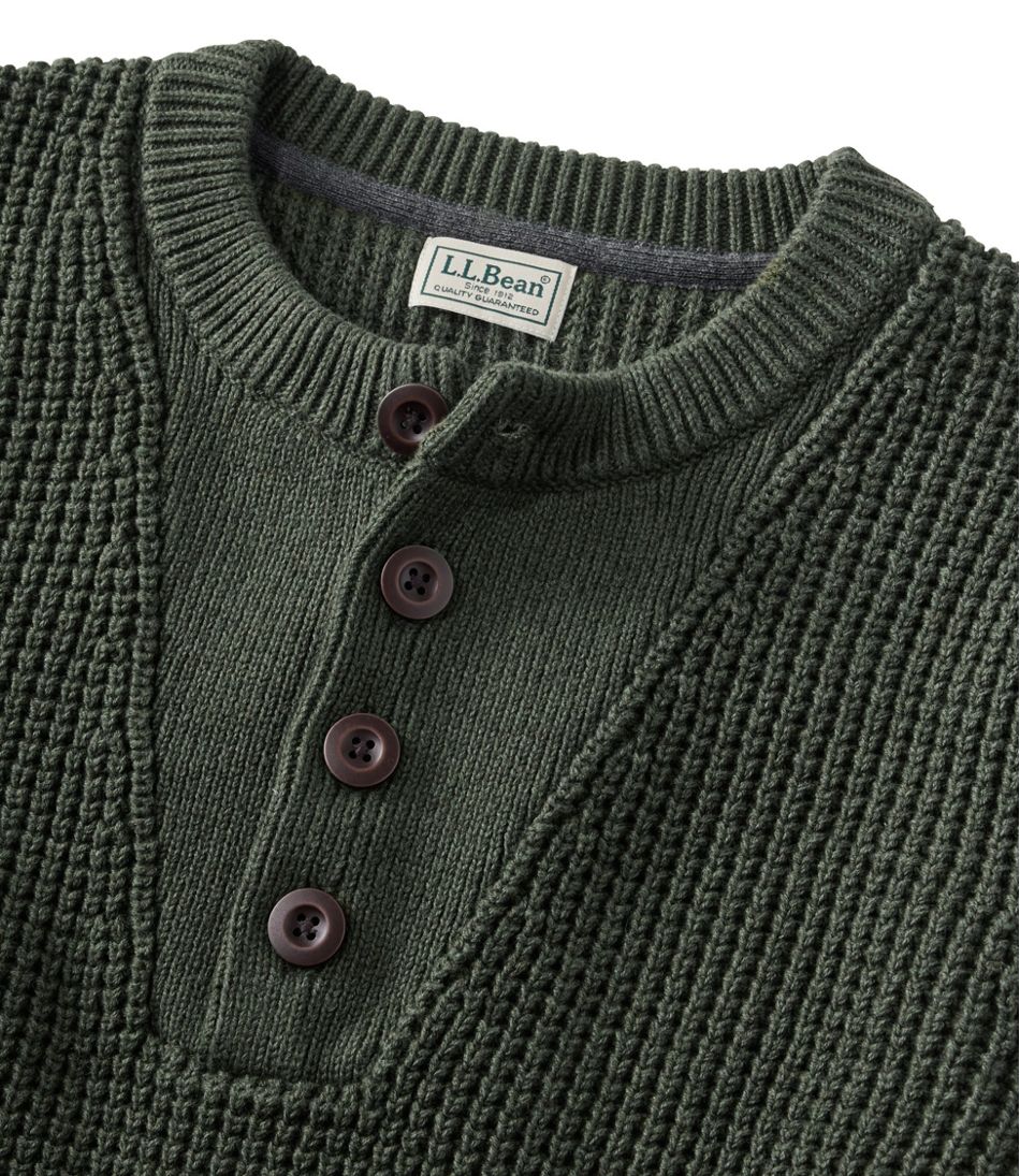 Men's Organic Cotton Waffle Sweater, Henley | L.L.Bean