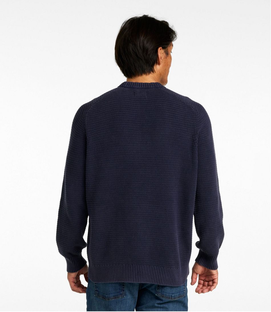 Men's Sunwashed Textured Cotton Sweater, Crewneck | L.L.Bean