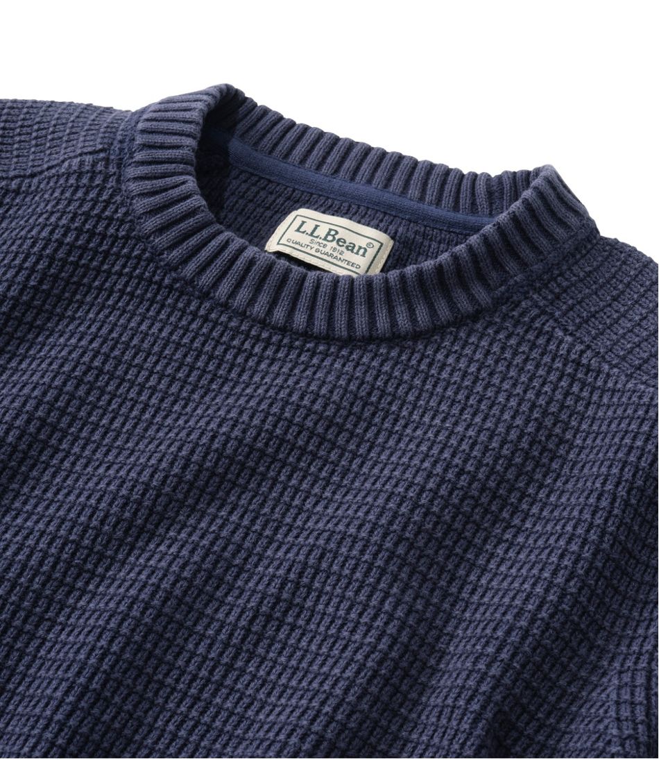 Men's Sunwashed Textured Cotton Sweater, Crewneck | L.L.Bean