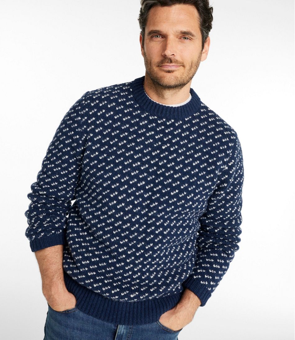 Men's Bean's Classic Ragg Wool Sweater, Crewneck, Bird's-Eye | L.L.Bean
