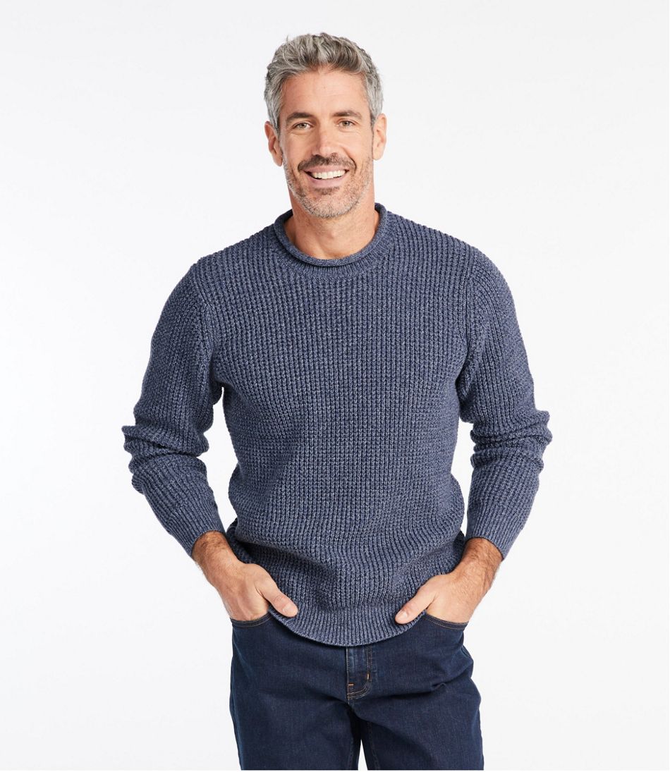 Men's Organic Cotton Waffle Sweater, Rollneck Crew | L.L.Bean