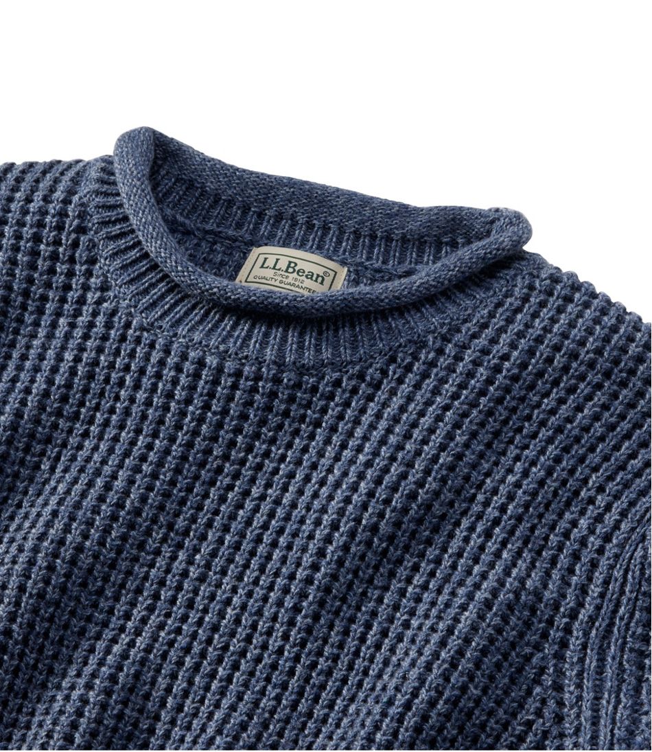 Men's Organic Cotton Waffle Sweater, Rollneck Crew | L.L.Bean