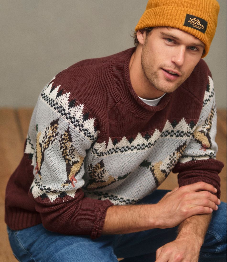 Men's Signature Organic Cotton Rollneck Sweater, Fair Isle | L.L.Bean