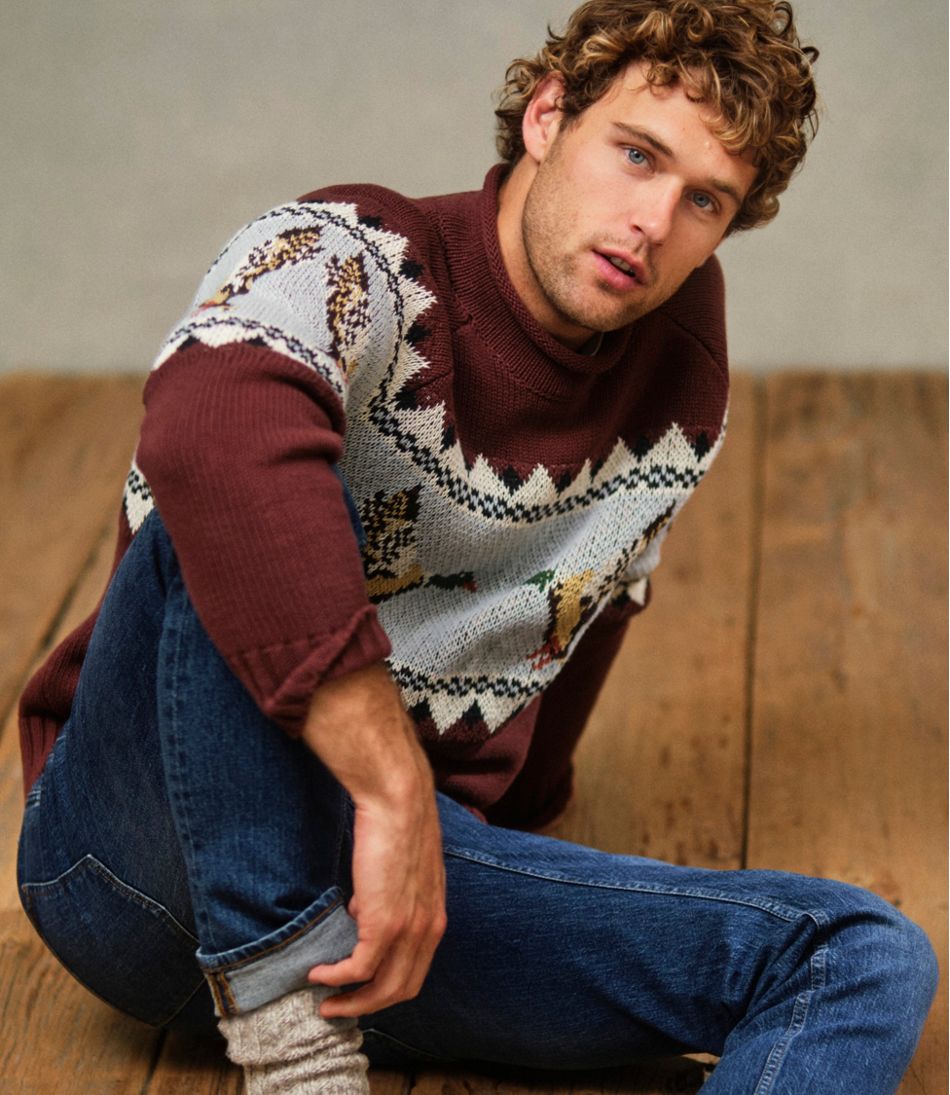 Men's Signature Organic Cotton Rollneck Sweater, Fair Isle | L.L.Bean