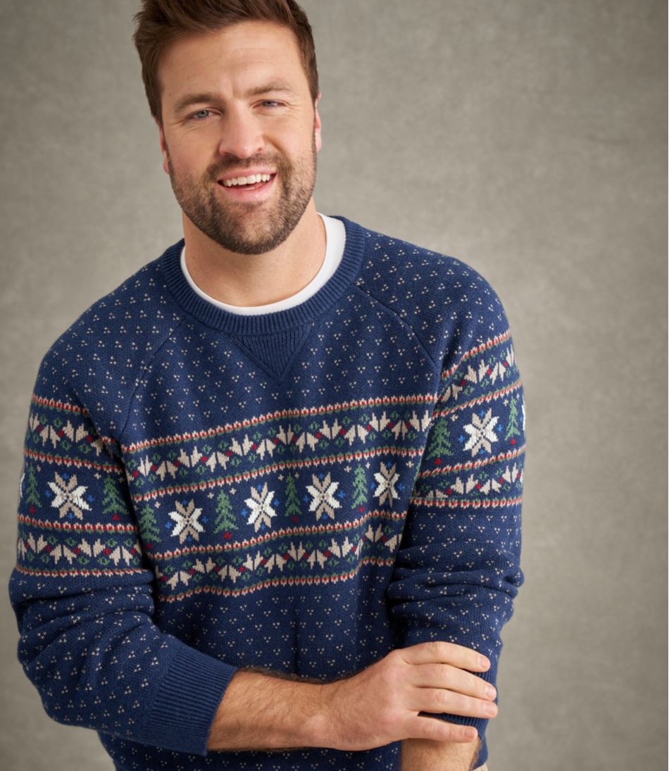 Men's Wicked Soft Cotton/Cashmere Sweater, Crewneck, Pattern | L.L.Bean