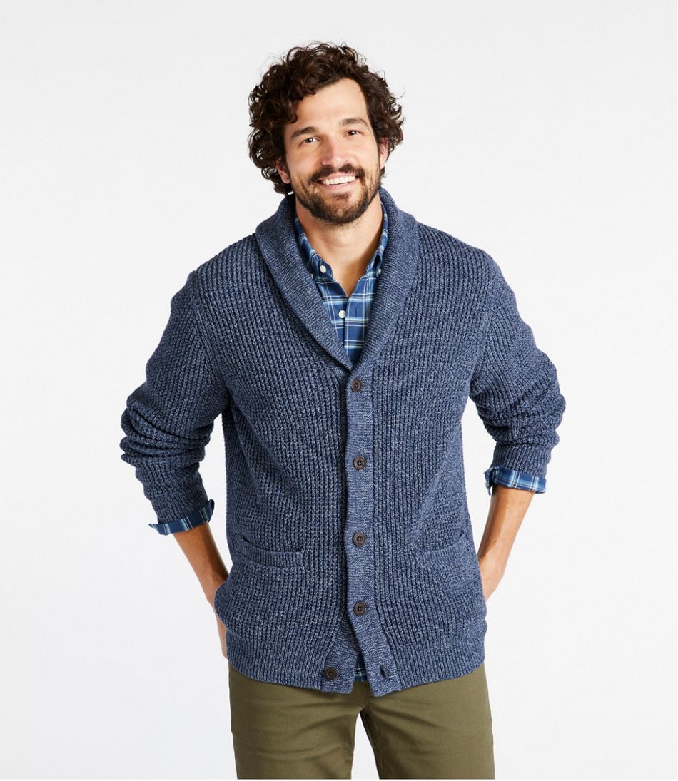 Men's Organic Cotton Waffle Sweater, Cardigan | L.L.Bean