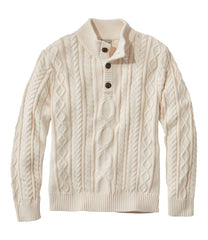 Men's Bean's Heritage Soft Cotton Fisherman Sweater, Button-Mock | L.L.Bean