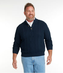 Men's Bean's Heritage Soft Cotton Fisherman Sweater, Button-Mock | L.L.Bean