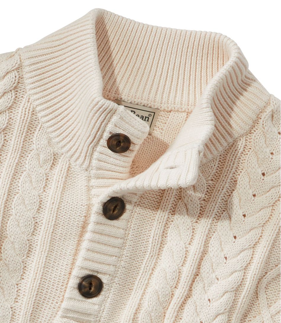 Men's Bean's Heritage Soft Cotton Fisherman Sweater, Button-Mock | L.L.Bean