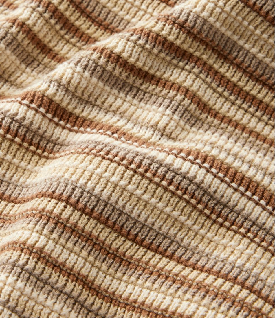 Men's Sunwashed Textured Cotton Sweater, Crewneck, Stripe | L.L.Bean