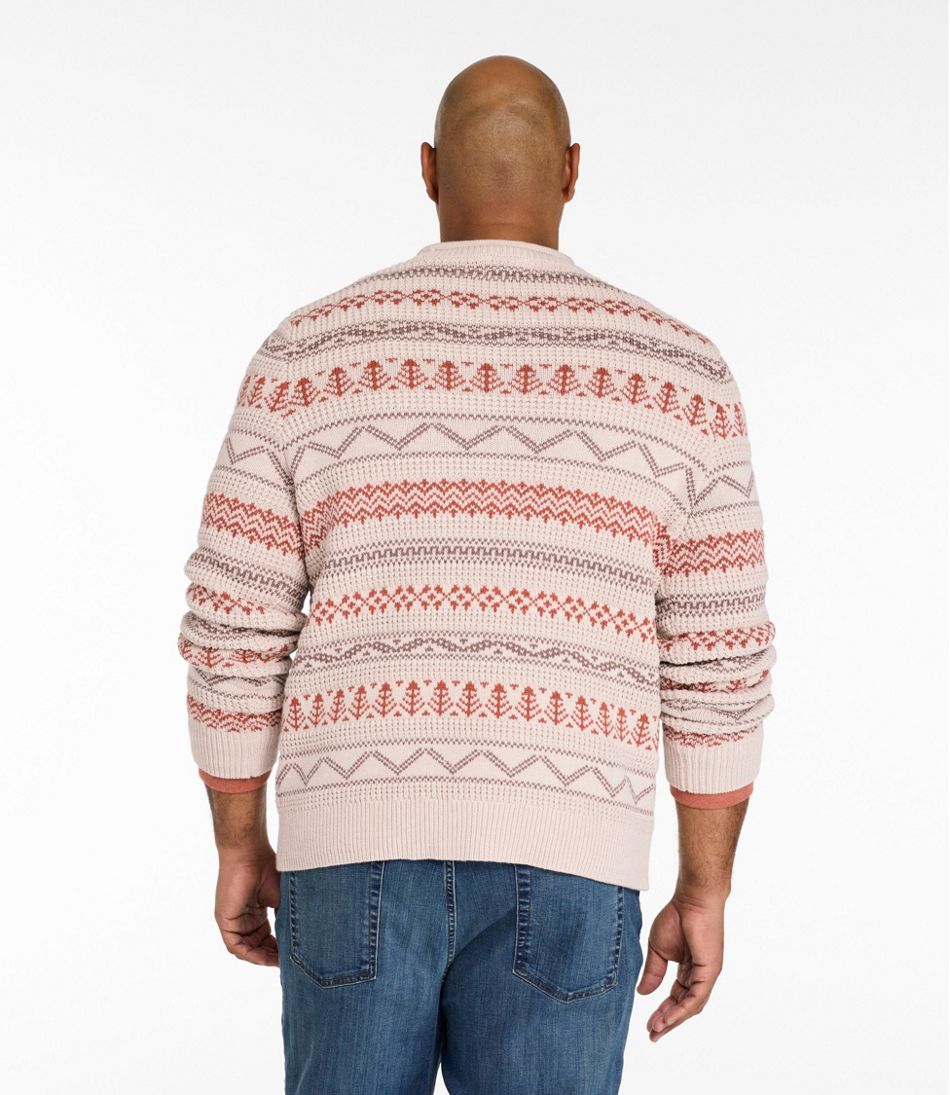 Men's Organic Cotton Waffle Sweater, Crewneck, Fair Isle | L.L.Bean