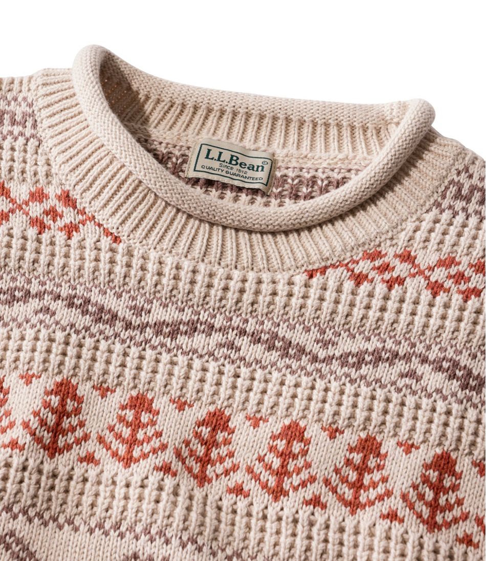 Men's Organic Cotton Waffle Sweater, Crewneck, Fair Isle | L.L.Bean