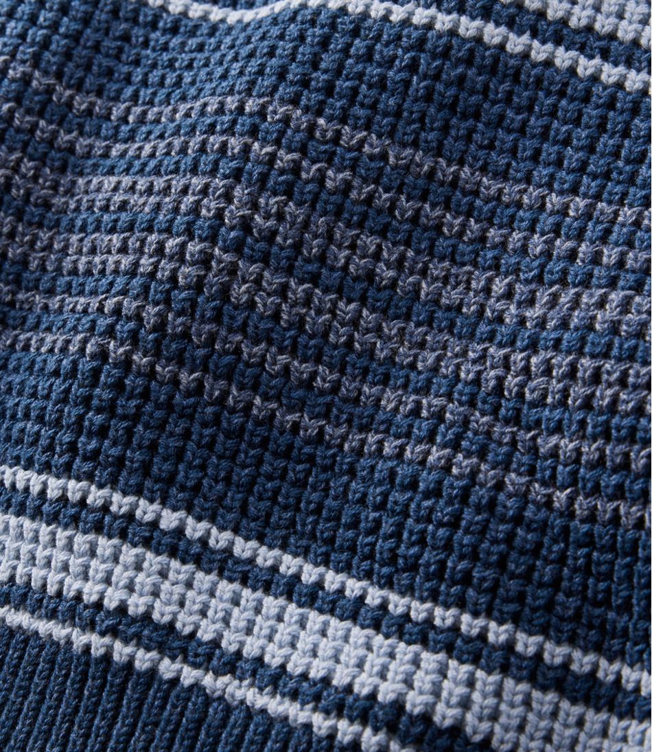Men's Organic Cotton Waffle Sweater, Quarter Zip, Stripe | L.L.Bean