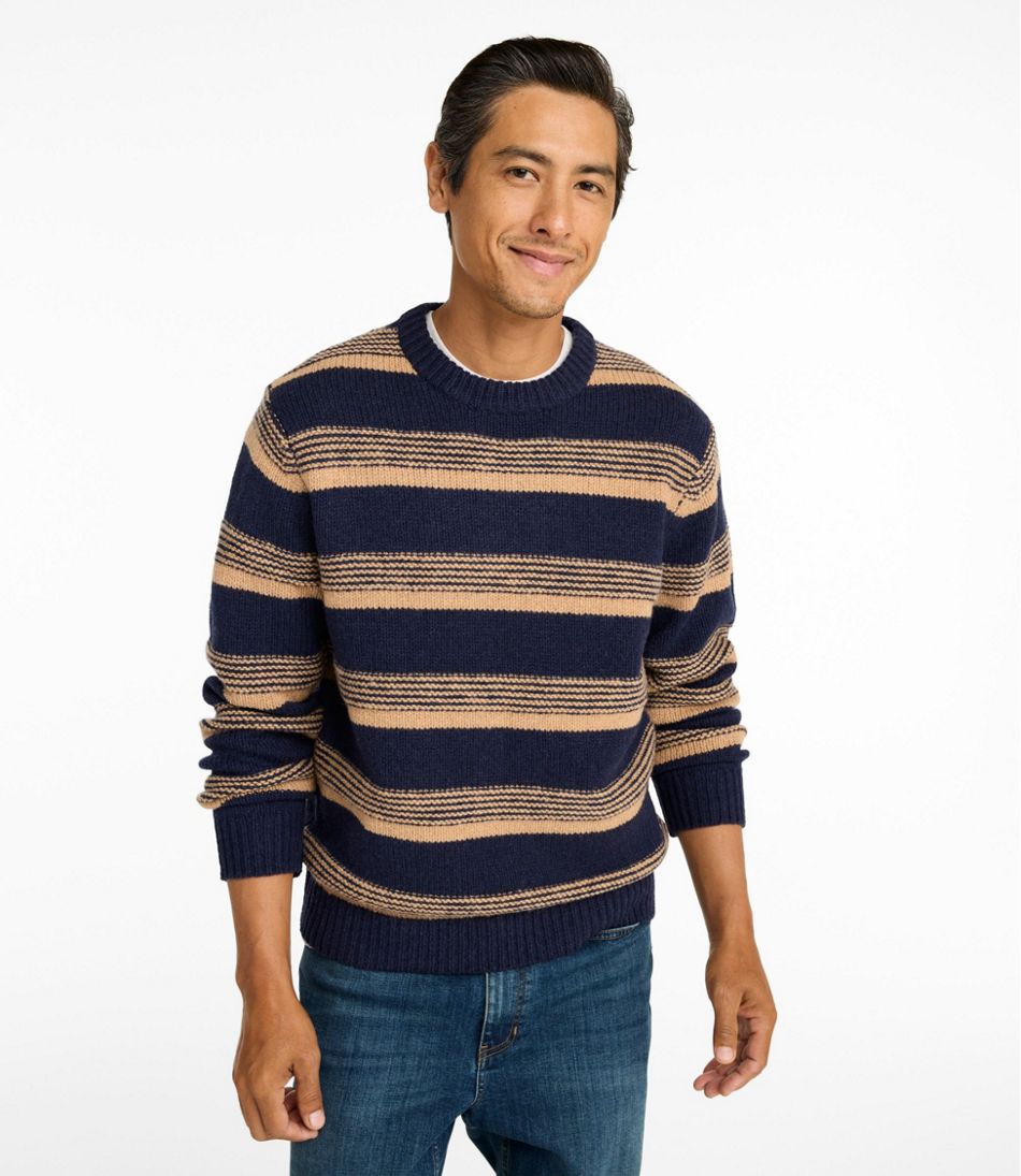 Men's Bean's Classic Ragg Wool Sweater, Crewneck, Stripe | L.L.Bean