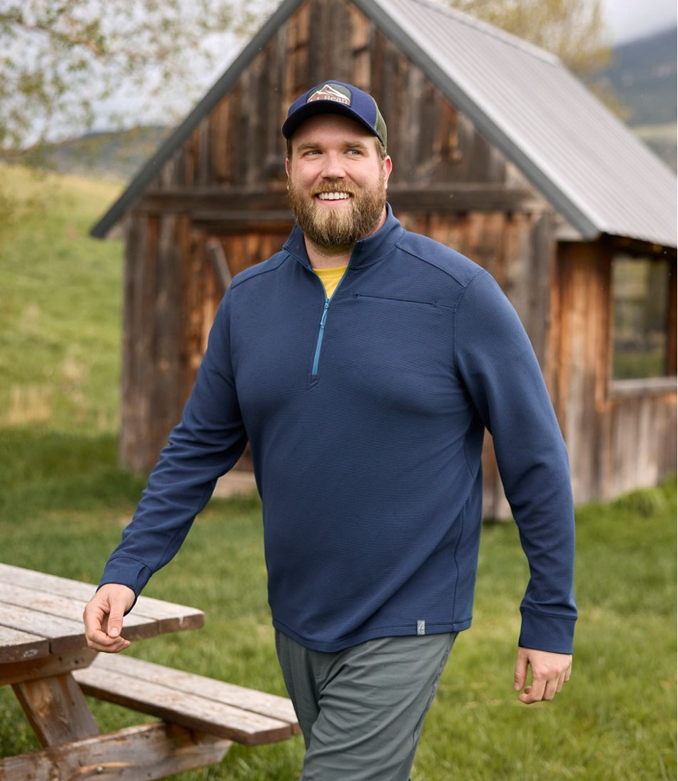 Men's VentureStretch Ottoman-Rib Pullover, Quarter-Zip | L.L.Bean