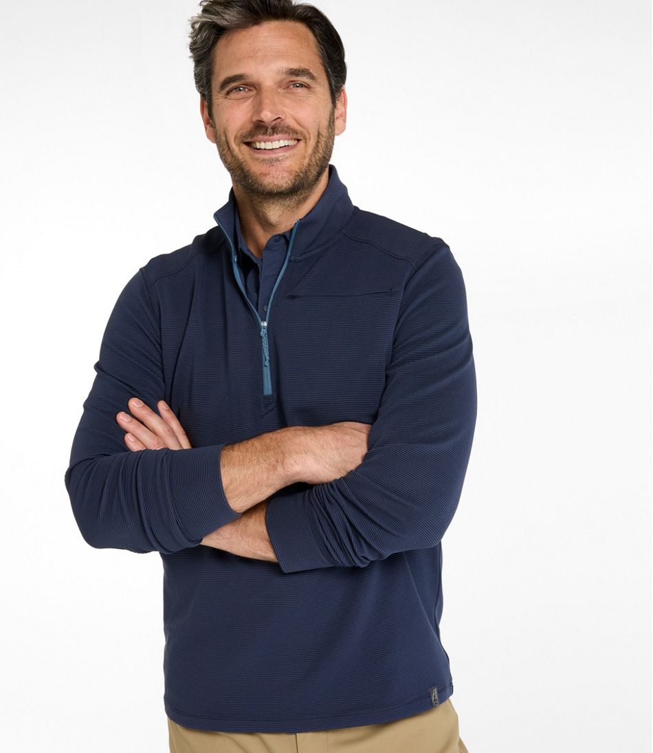 Men's VentureStretch Ottoman-Rib Pullover, Quarter-Zip | L.L.Bean