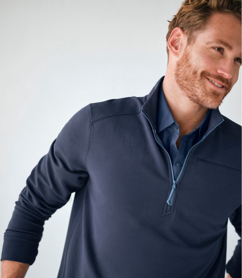 Men's VentureStretch Ottoman-Rib Pullover, Quarter-Zip | L.L.Bean